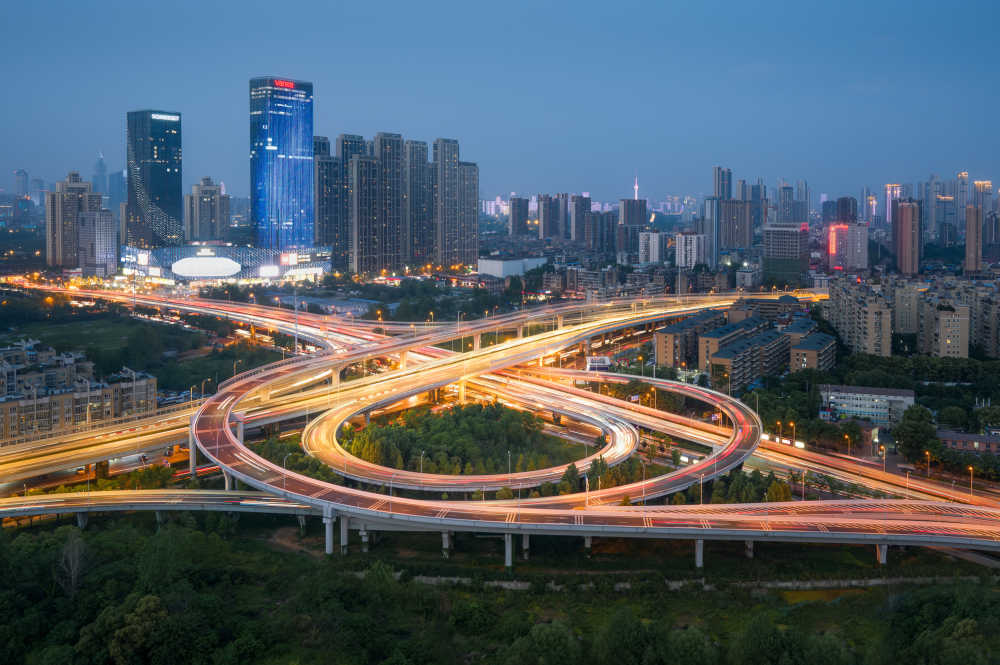武汉墨水湖立交桥夜景