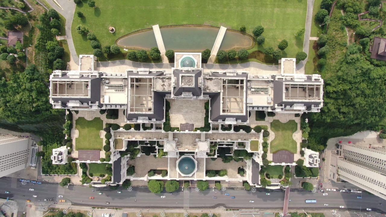  贵阳白宫地标建筑航拍 