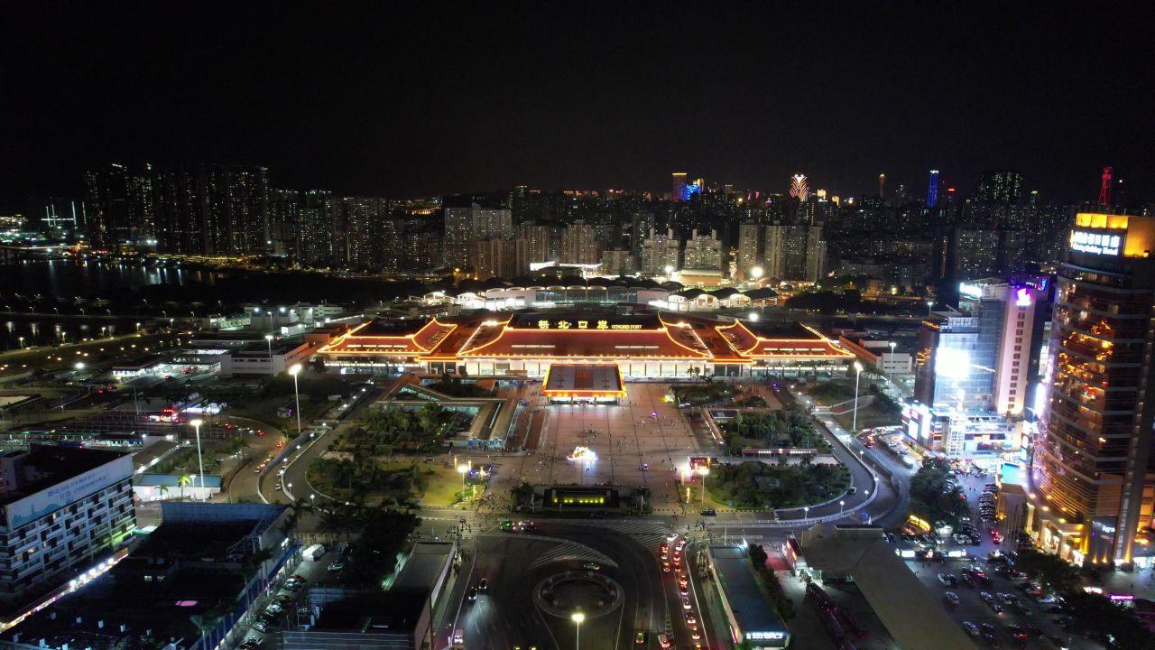 广东珠海城市风光航拍 