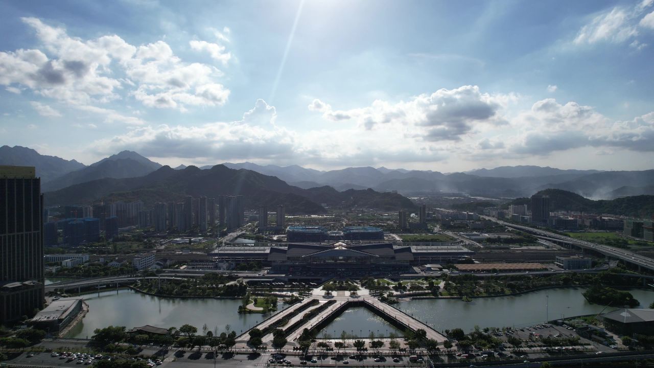 浙江温州城市风光航拍