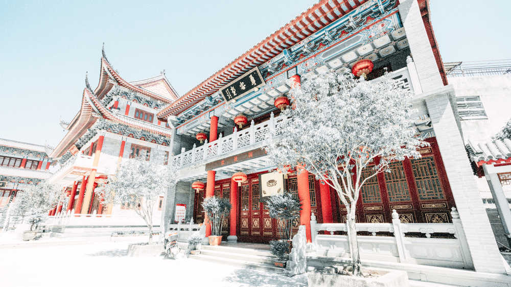 冬季水仙古寺