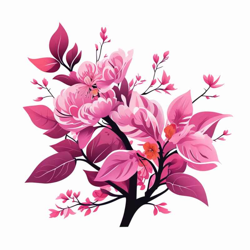 紫荆花扁平插画 6