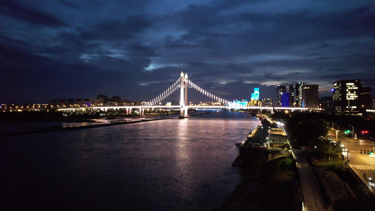 福建福州城市风光航拍 