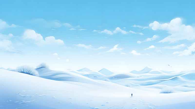 冬季唯美雪景创业插画 31