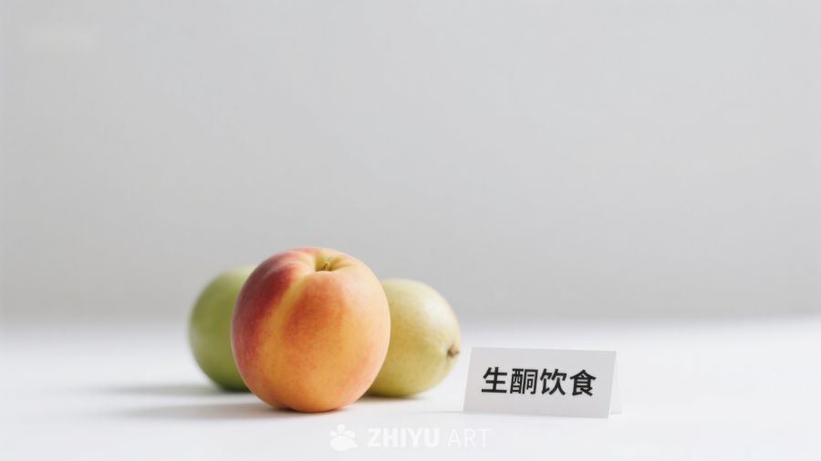 生酮饮食概念：水果与标识牌