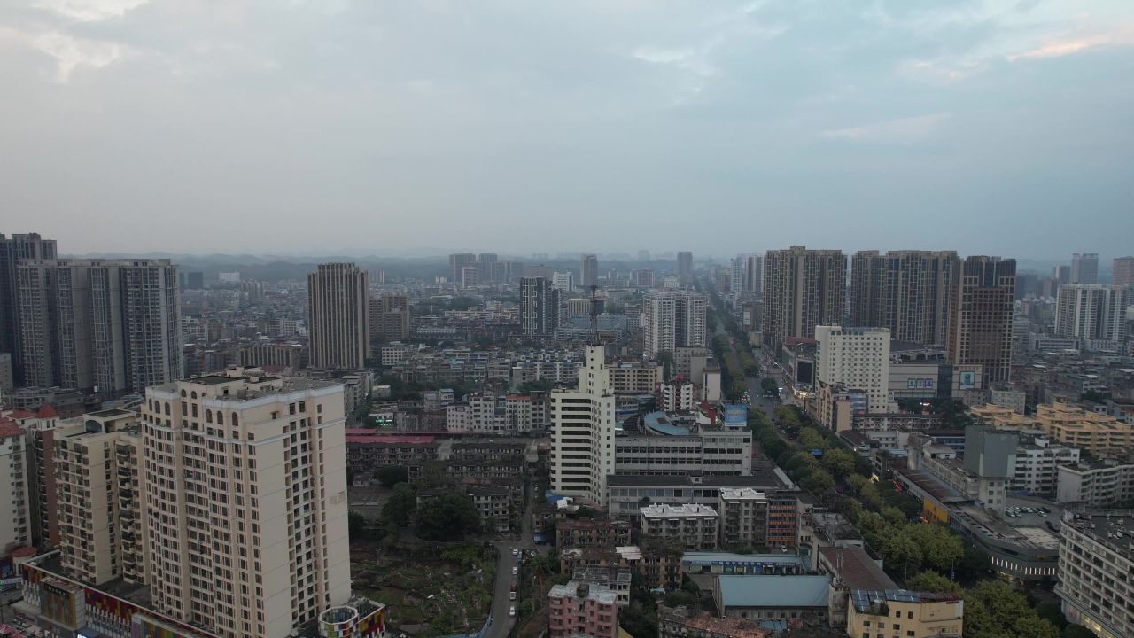  广西钦州城市全景航拍
