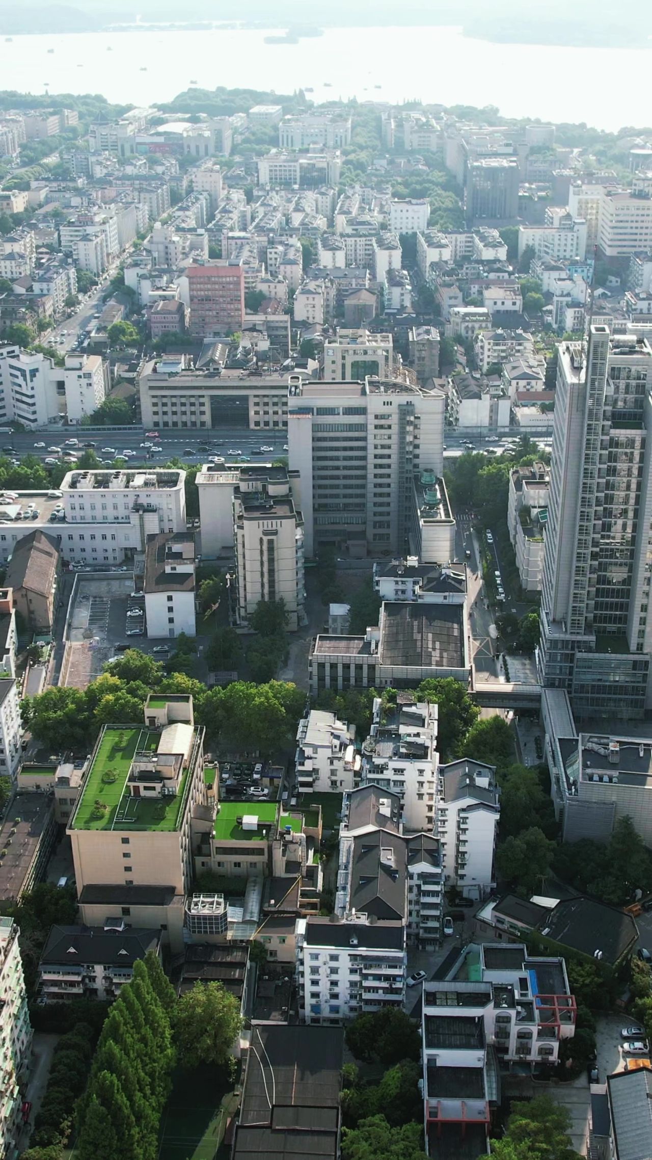 杭州城市建设风光竖屏航拍  
