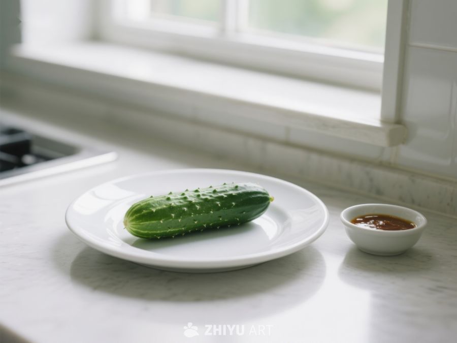 盘中黄瓜与小碟酱料 279