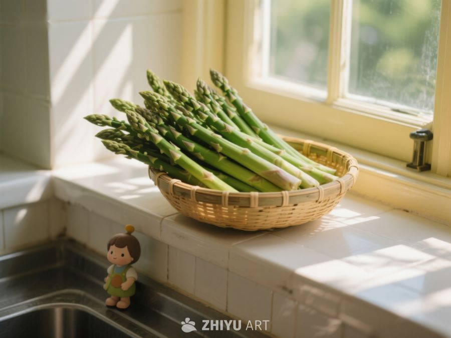 窗边篮子里的芦笋与小玩偶 137