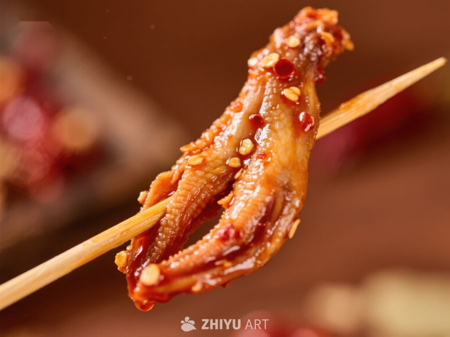 麻辣鸭爪串，香辣诱人美食 967