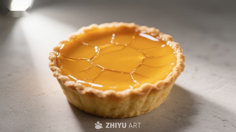 金黄色蛋挞特写