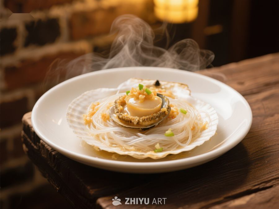 热气腾腾的扇贝粉丝蒸菜 780
