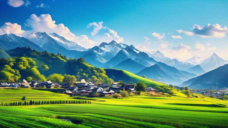 山间春色：山脚下的田野上 4