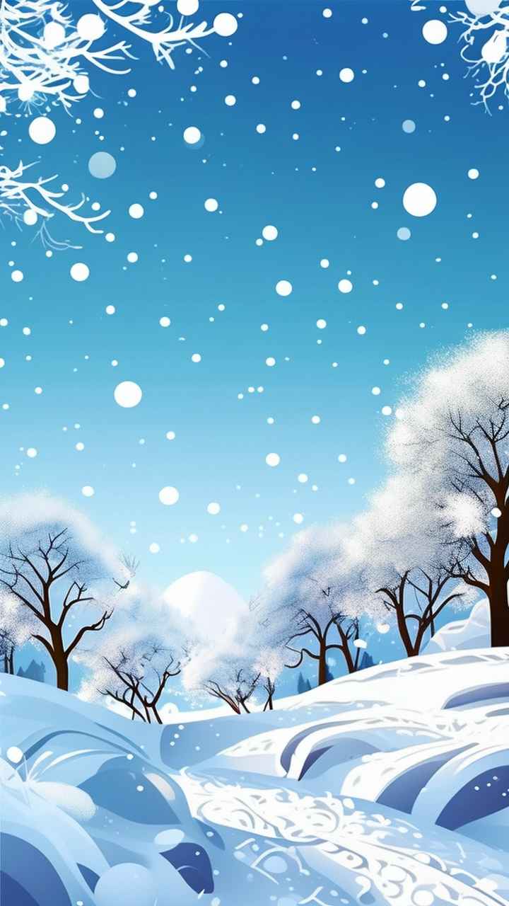 雪景唯美插画小屋 6