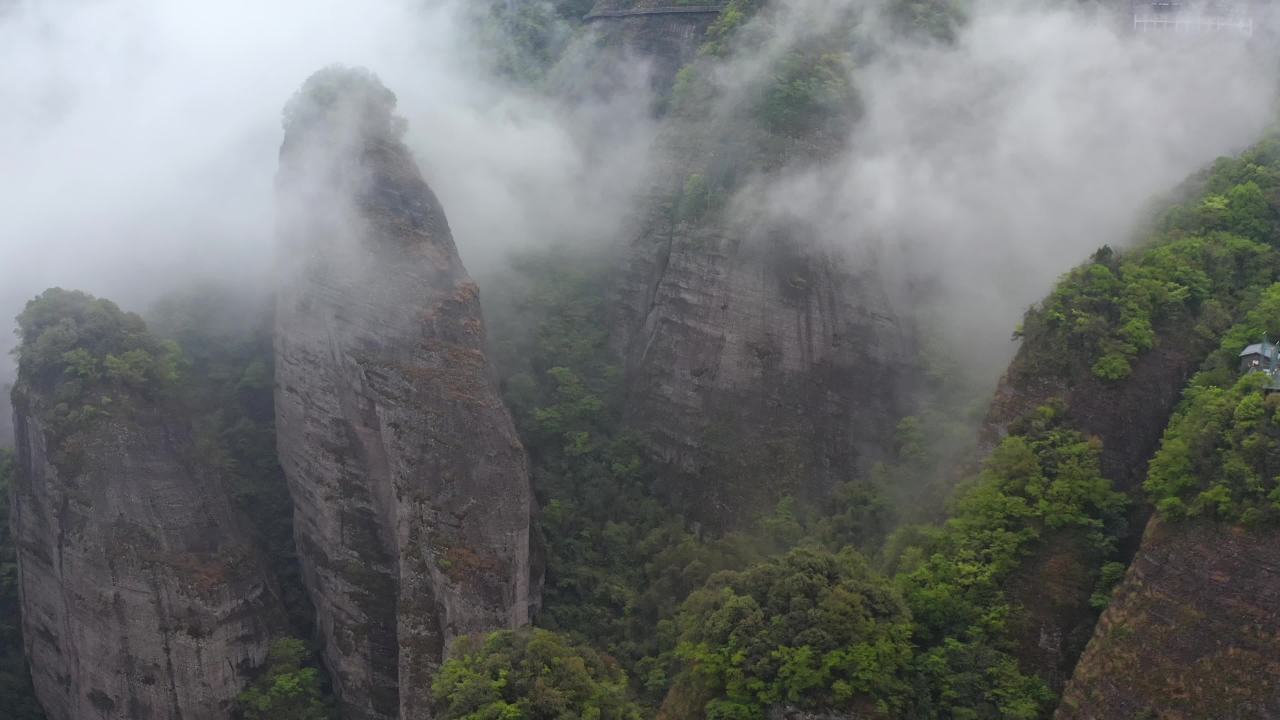 江西龙南南武当山风光 云海云雾缭绕