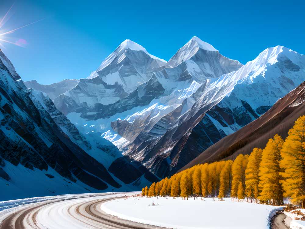 终南阴岭秀，积雪浮云端