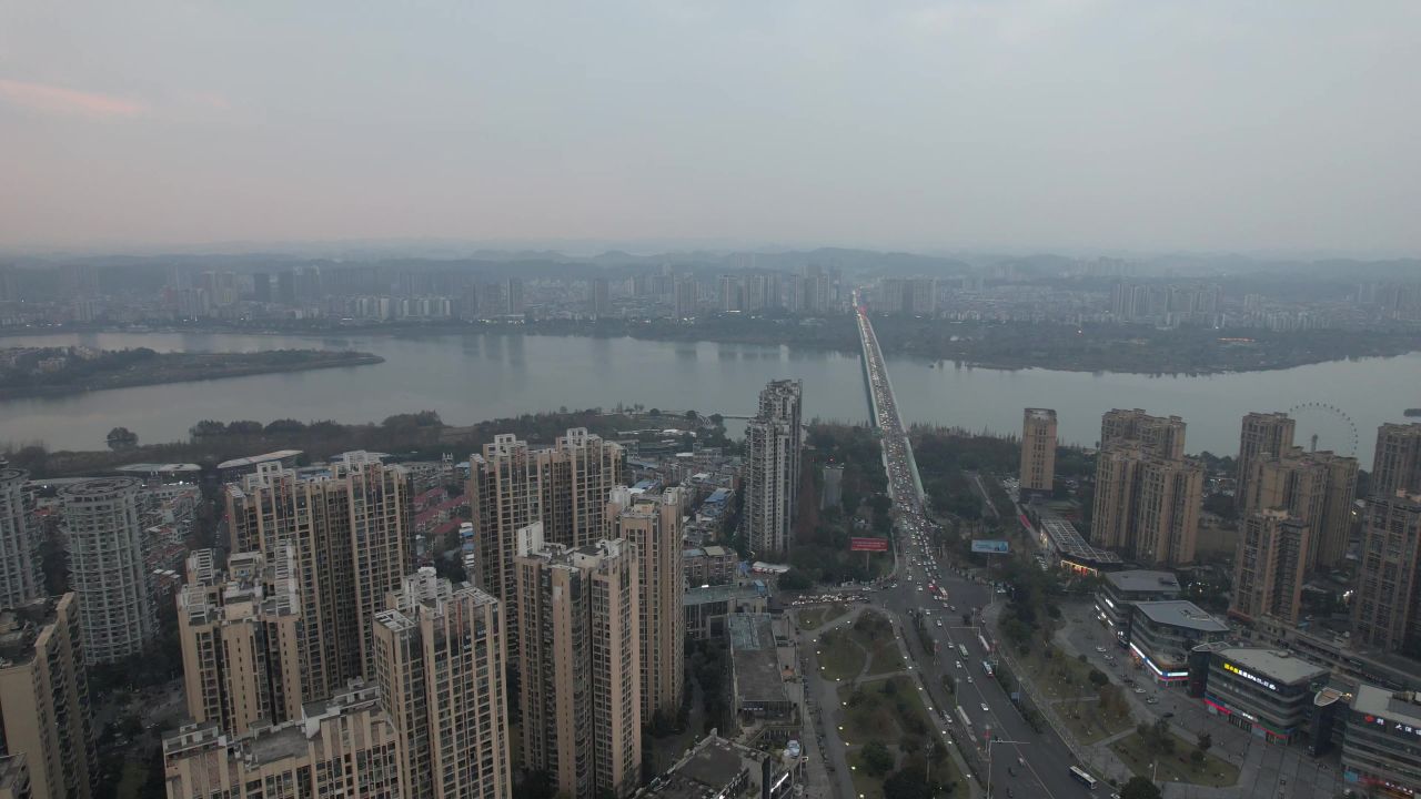 四川遂宁城市风光航拍