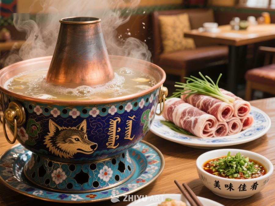 热气腾腾的火锅与精致食材 540
