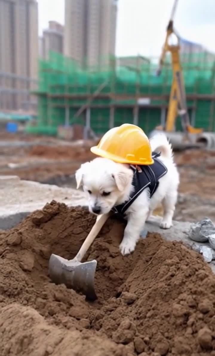 工地小狗：安全帽与铁锹的建筑师梦