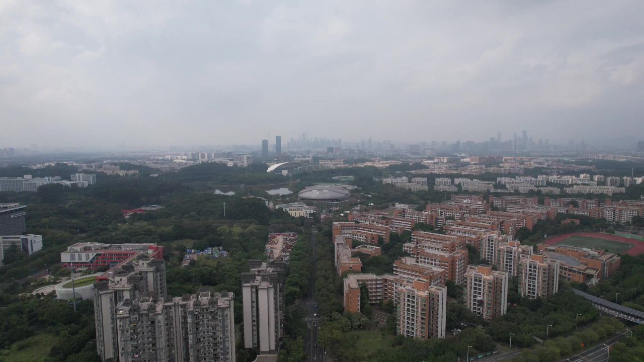 广州城市建设城市风光航拍 