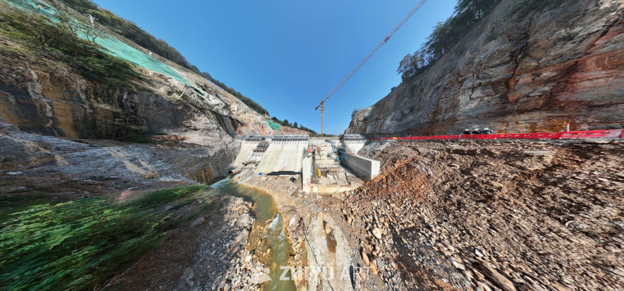 大坝施工现场全景