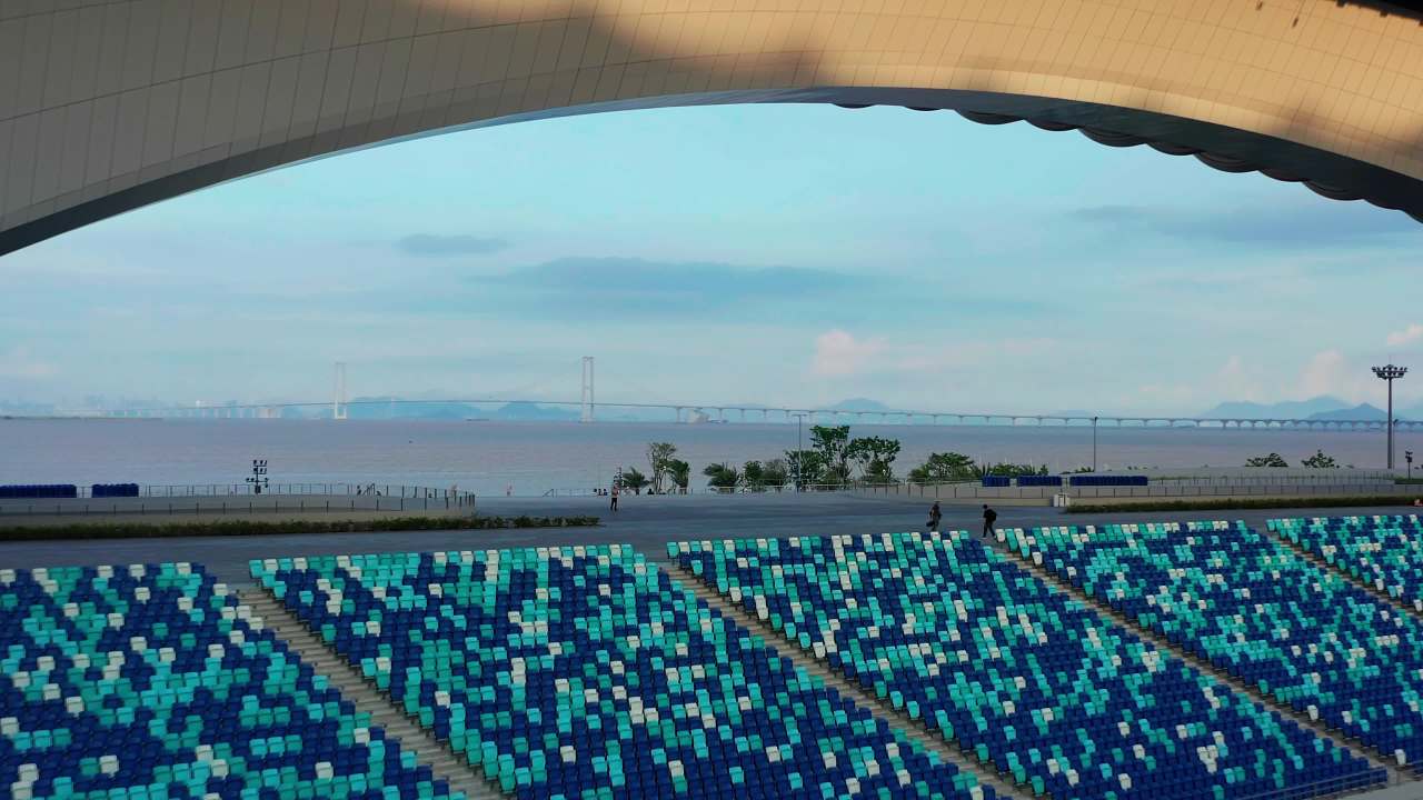 广东大湾区南沙体育中心海边