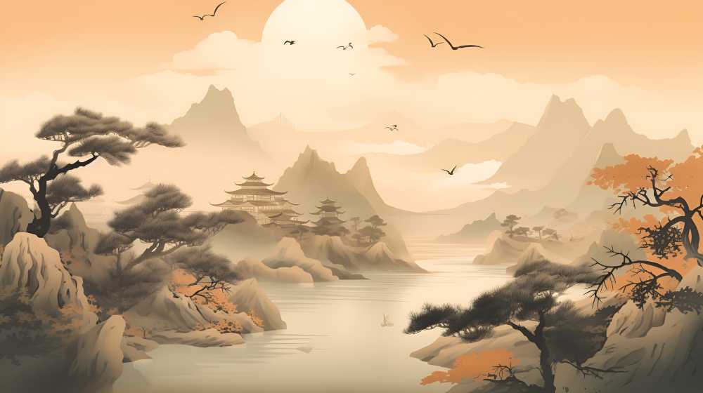 远处景色雾山峰