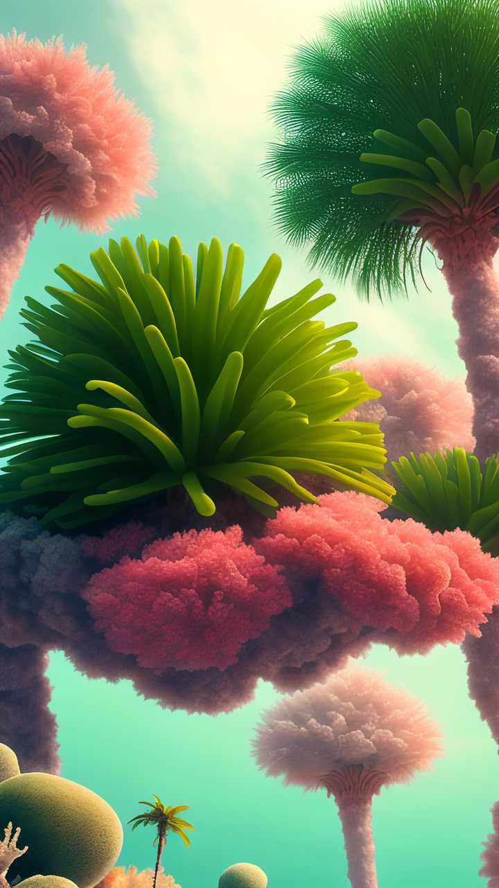 一课绿色棕榈树风景