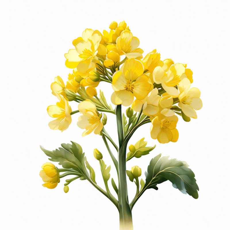 春天的油菜花插画 1