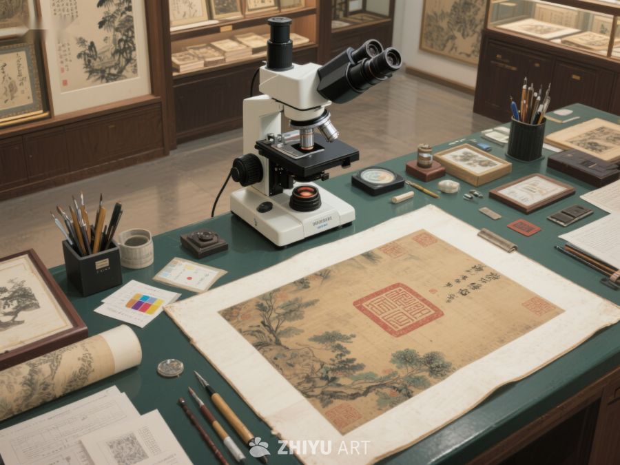 显微镜下的古画修复工作 477