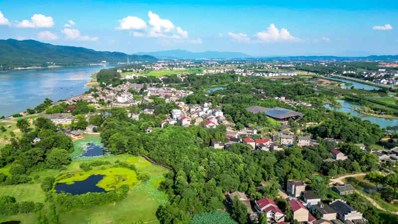 江西吉安城市风光旅游景区航拍图