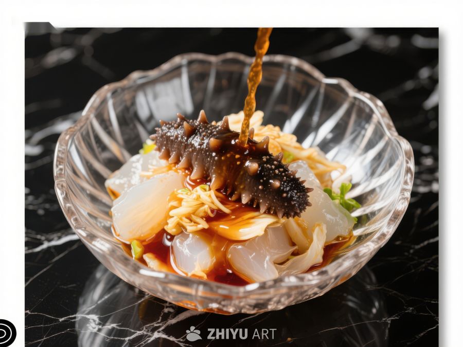 海参拌菜，精致摆盘 168