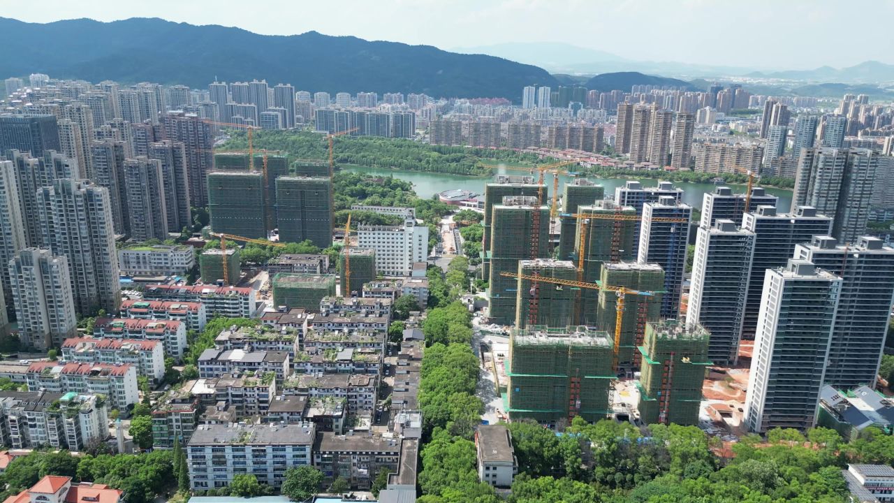  航拍新余城市风光新余大景