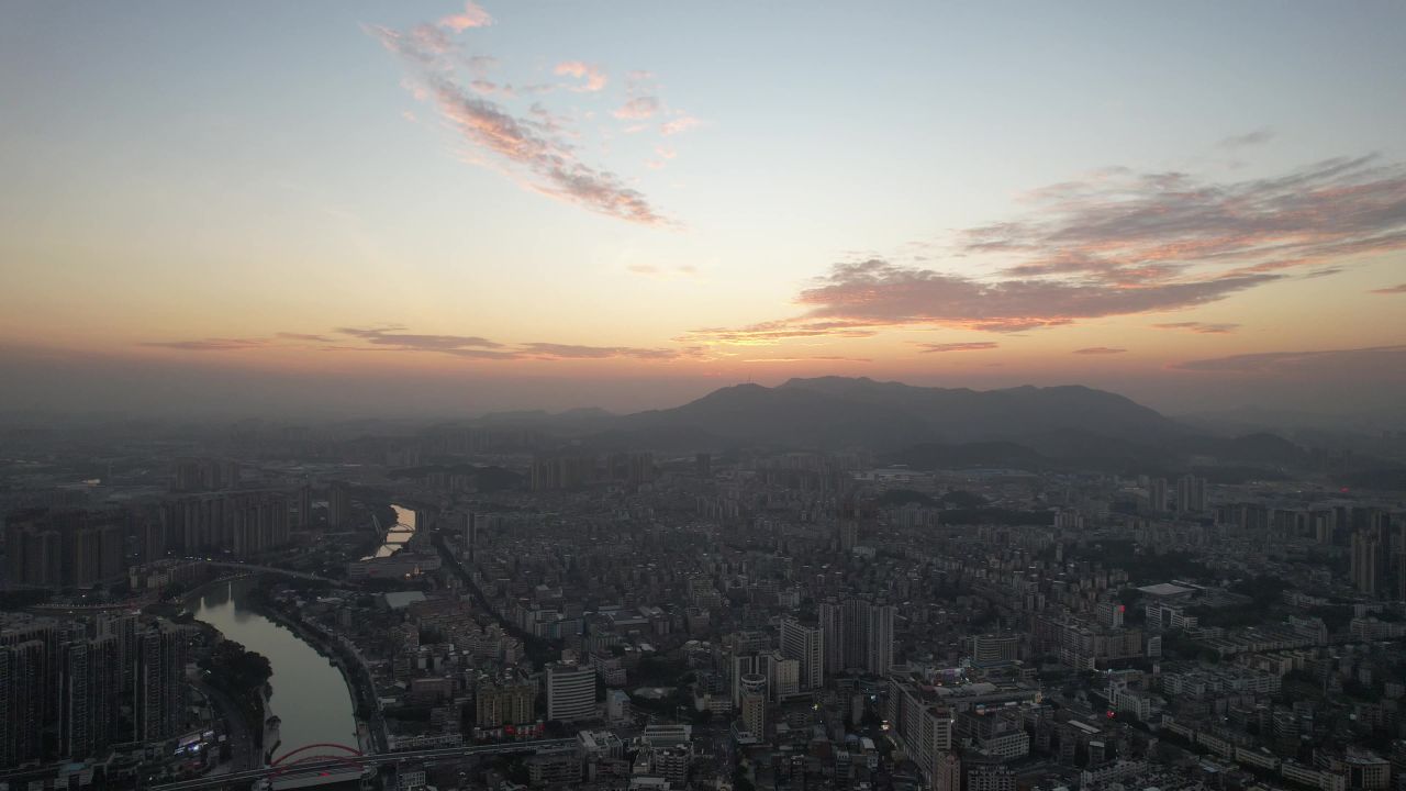 广东江门城市建设航拍 