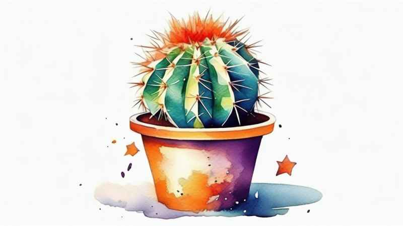 仙人掌自然植物插画 3