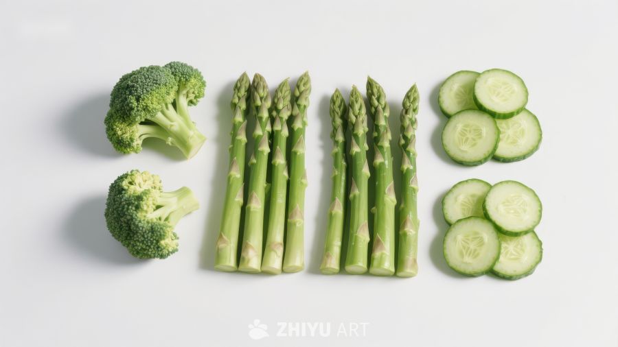 绿色蔬菜整齐排列