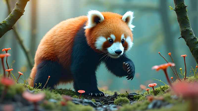 户外可爱的熊猫在玩耍 8