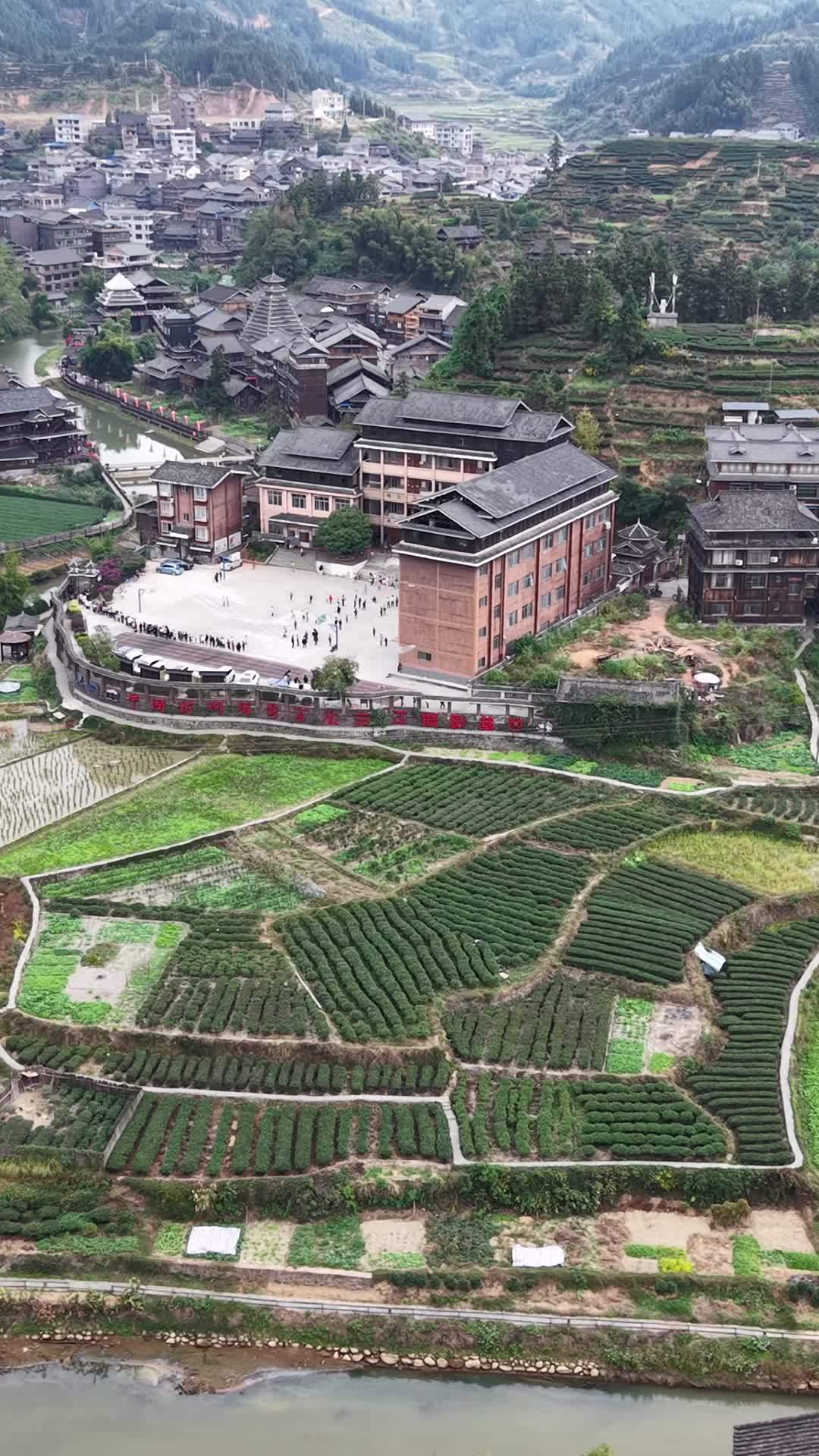 竖版航拍广西柳州程阳八寨5A景区 (5)