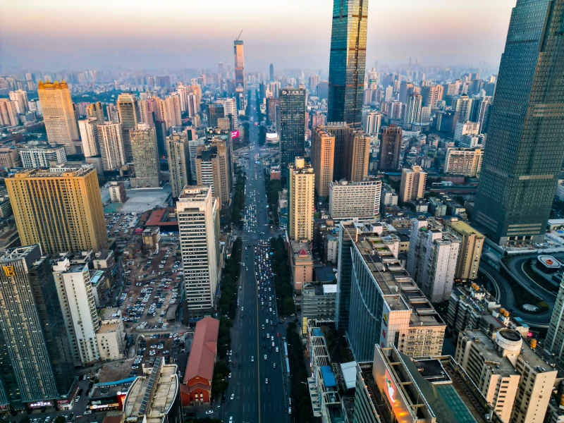 湖南长沙五一商圈航拍摄影图
