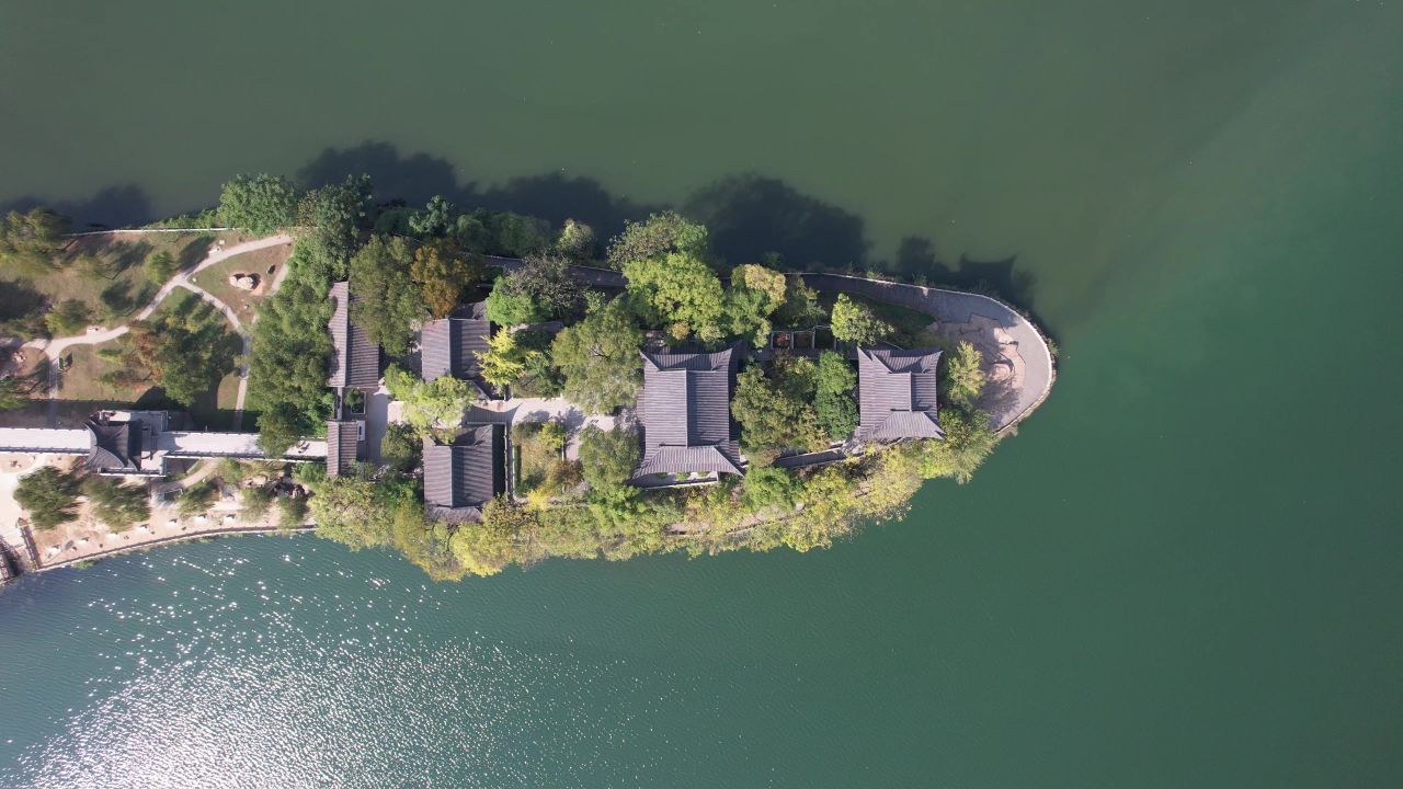 湖南衡阳石鼓书院历史文化古建筑航拍 