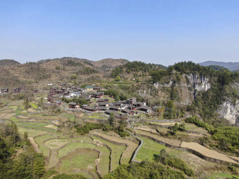 湖南湘西矮寨奇观5A景区航拍摄影图