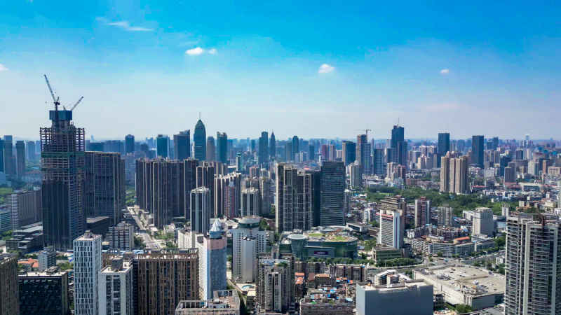 湖北武汉城市建设航拍摄影图 