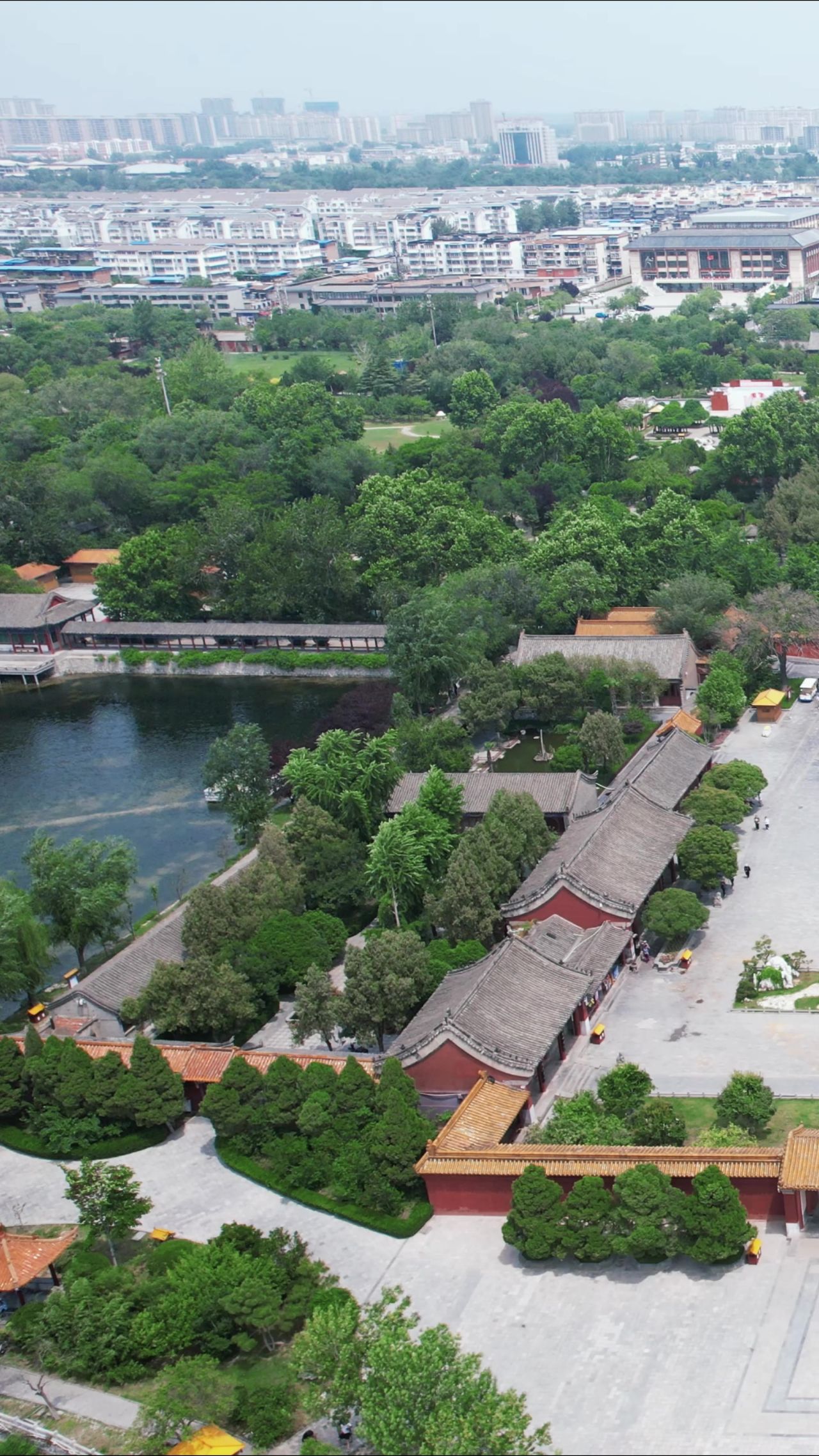 河南开封城市风光旅游景区航拍 
