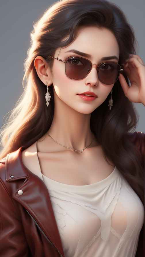 红色皮衣美女