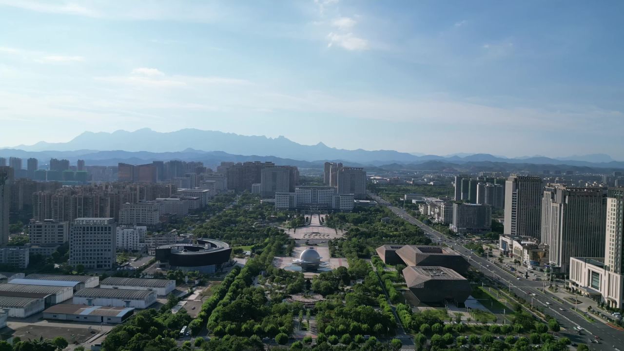  航拍江西上饶市民公园