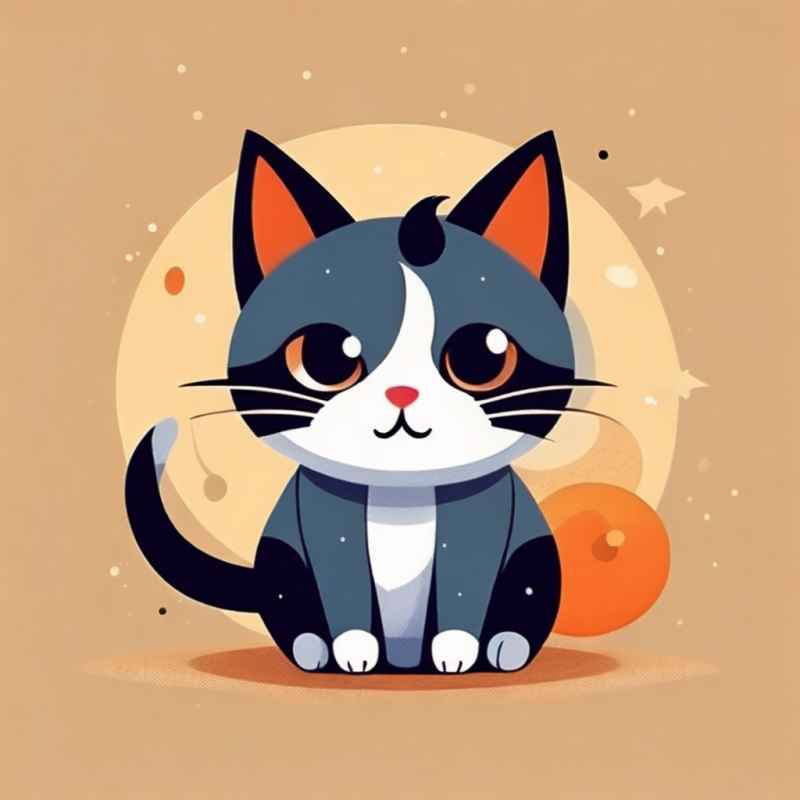 小花猫唯美插画 62