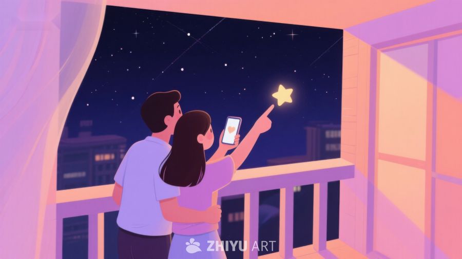情侣阳台夜观星辰 245