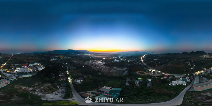 乡村日出全景
