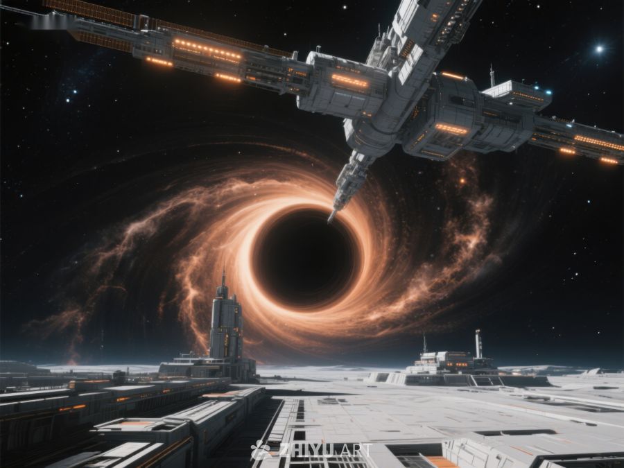 太空站与黑洞的壮观景象 126