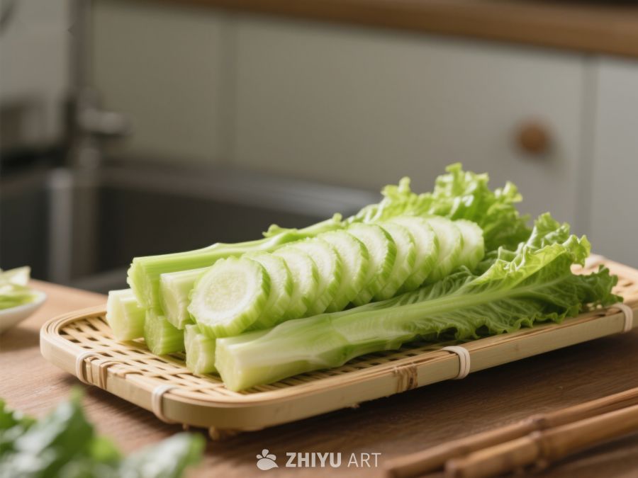 新鲜黄瓜切片与生菜摆盘 447